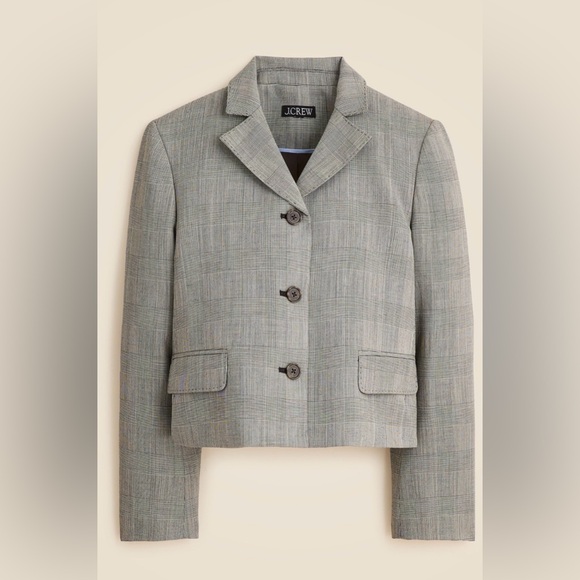 J. Crew Jackets & Blazers - NWT J. Crew Cropped Lady Blazer in Plaid Italian Gauzy Wool Blend